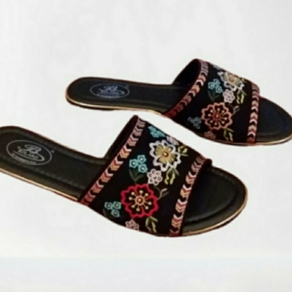 😎SUMMER RIO Bolaro Embroidered Slides, slippers, sandals ☀️ - Picture 3 of 6